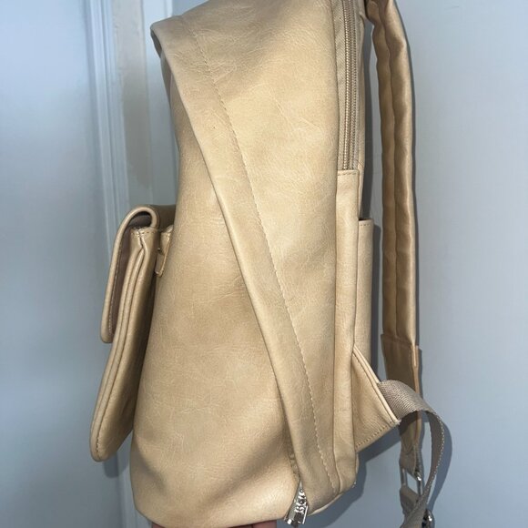 BEIS - The 2-in-1 Faux Leather Backpack In Beige - Picture 8 of 16